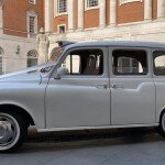 White London taxi side view