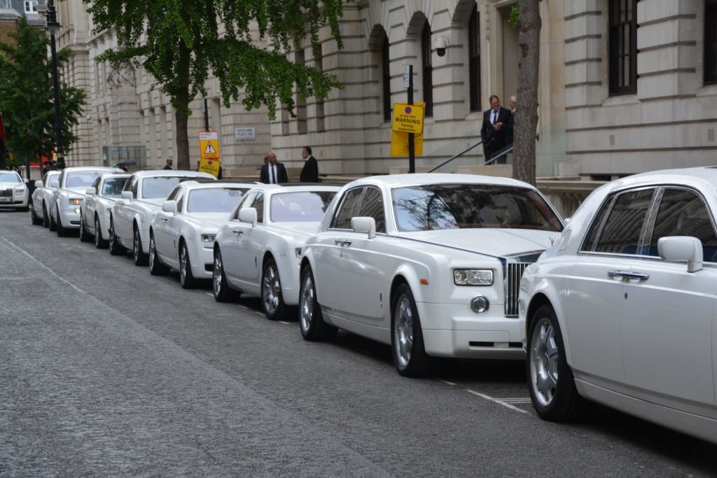 White rolls royce's for funeral hire