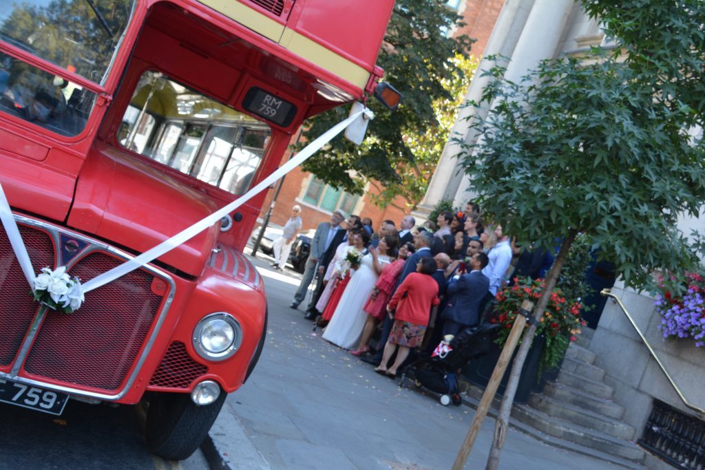 double decker wedding bus