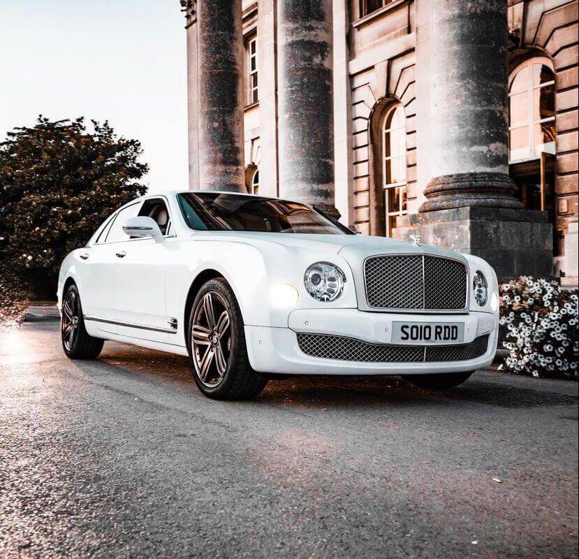 WHITE BENTLEY HIRE FOR WEDDING 