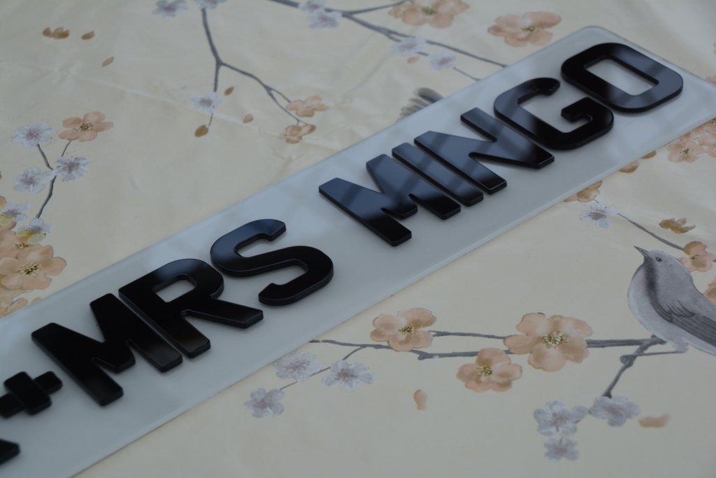 wedding car number plate
