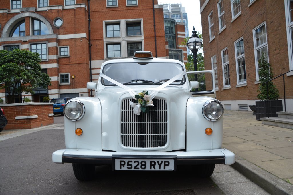 White wedding car