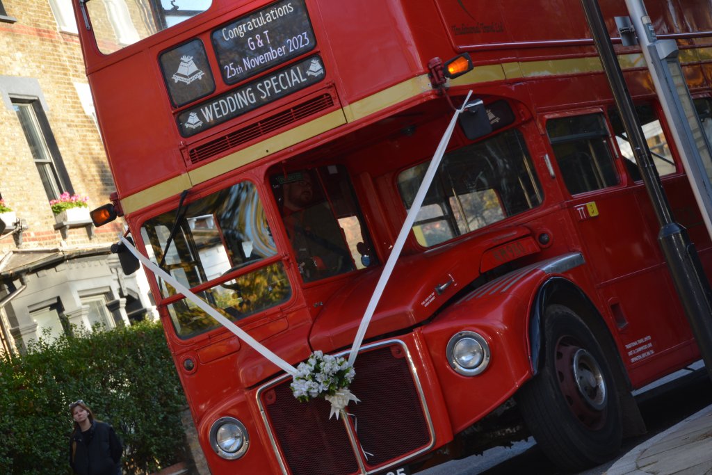 Red bus wedding hire