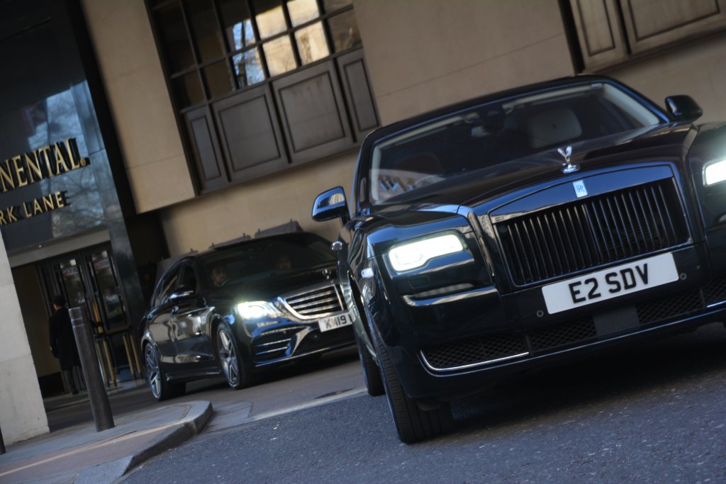 Black Rolls Royce and S class hire