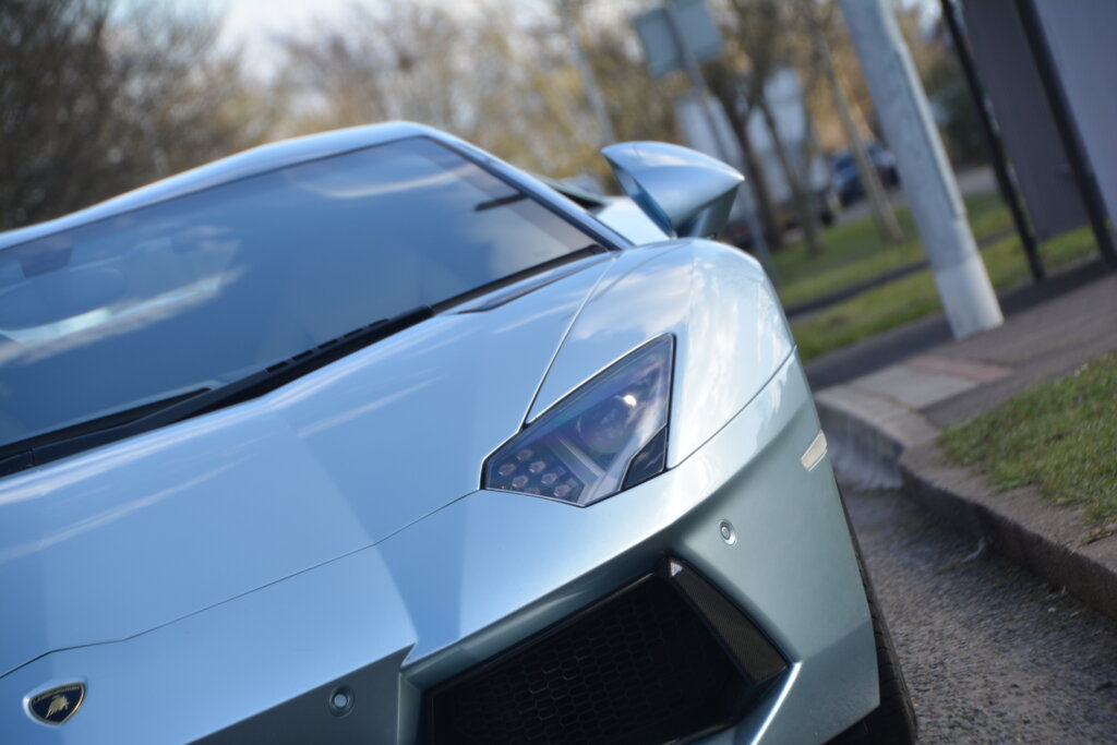 Silver Lamborghini Aventador hire