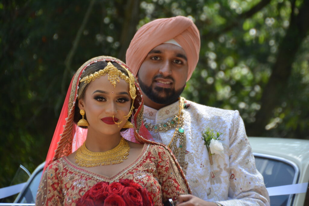 Indian bride and groom