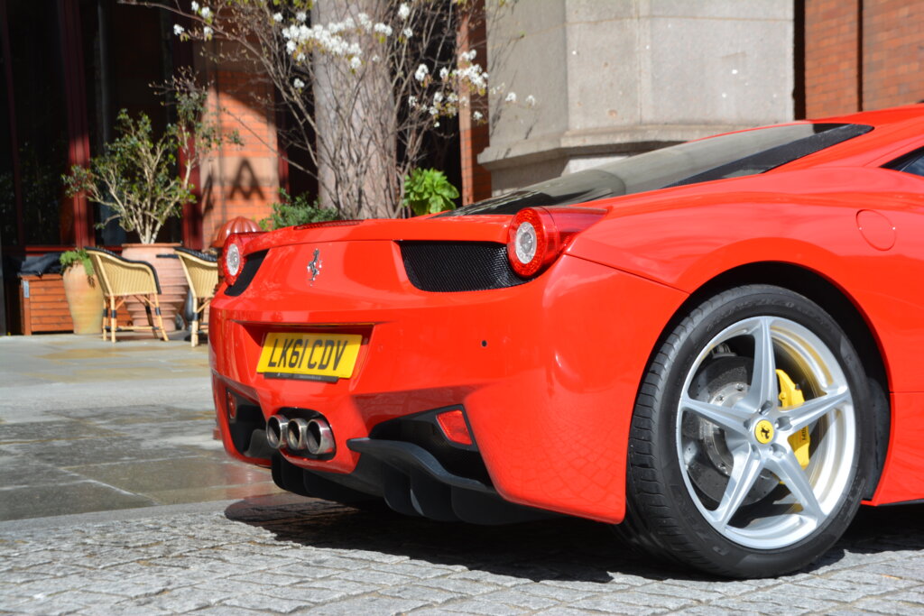 Red Ferrari 458 hire for Prom