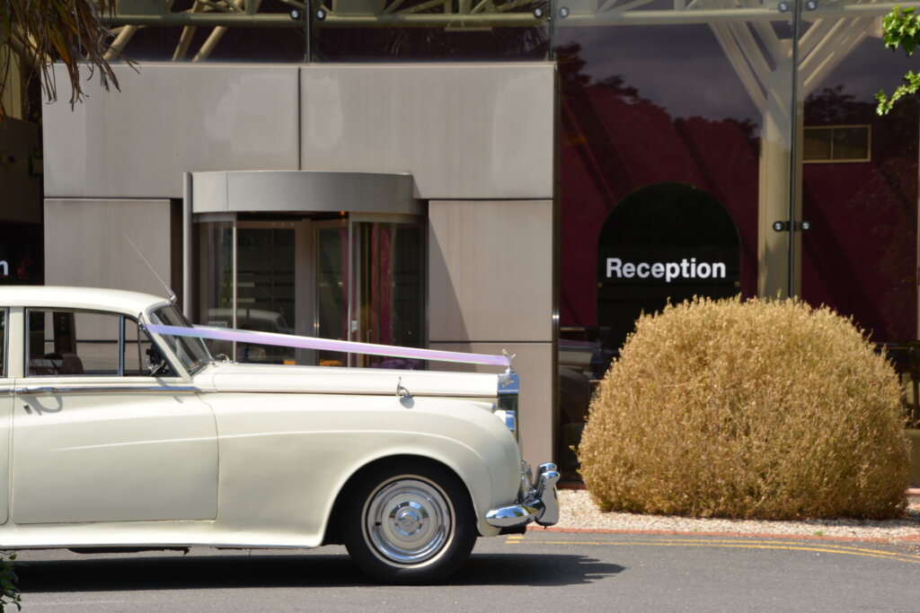 White Classic Rolls Royce hire Manor of Groves
