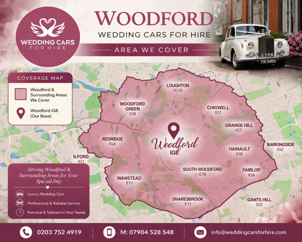 Wedding cars for hire Woodford 